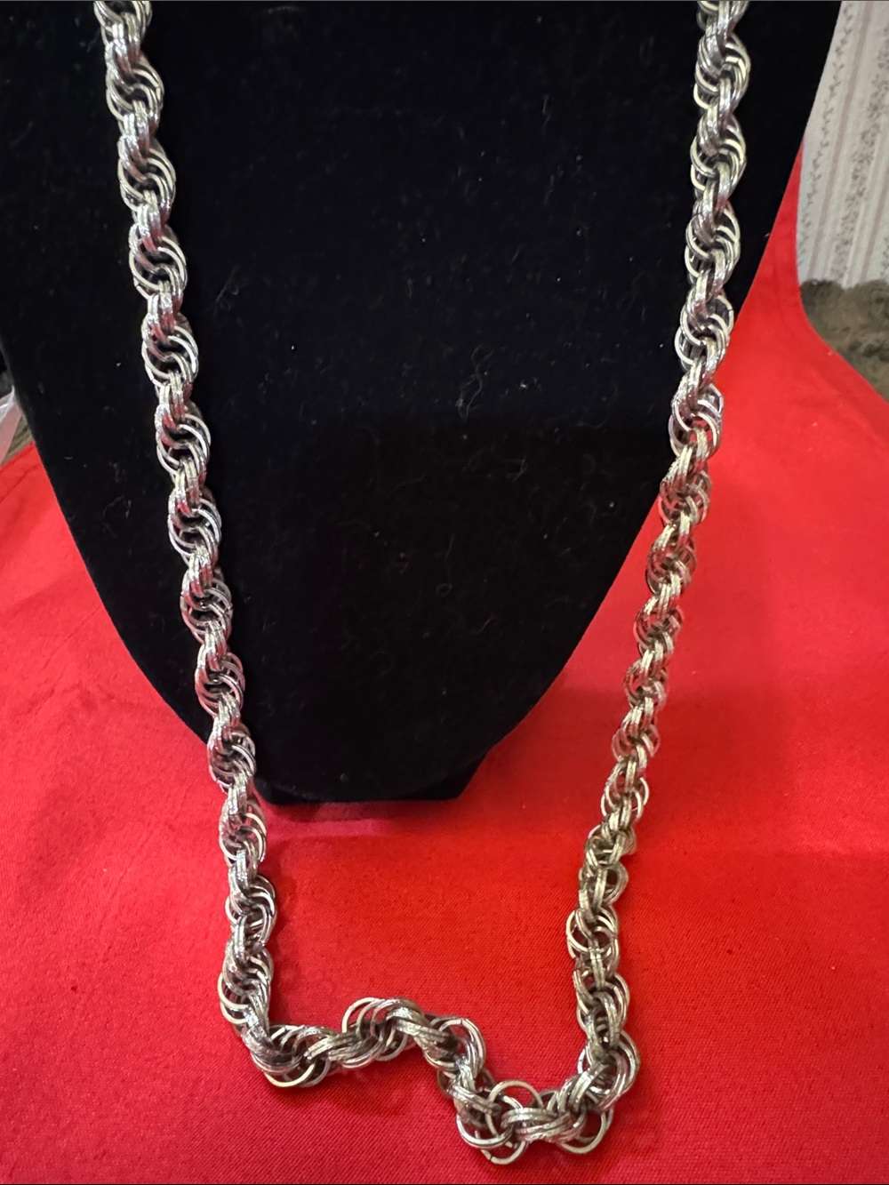 VINTAGE Monet Twisted Silver Tone Necklace